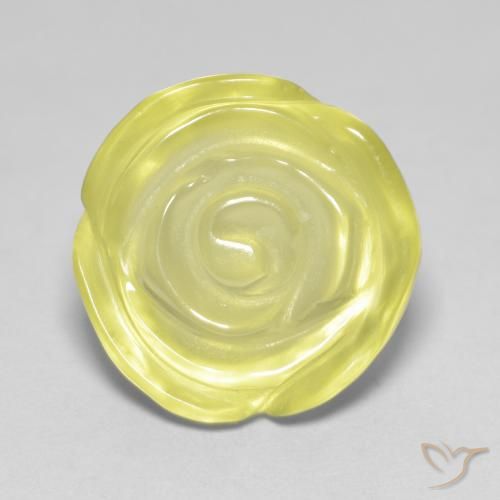 11.30ct Naturale Giallo medio Quarzo, Taglio a fiore, Trasparente