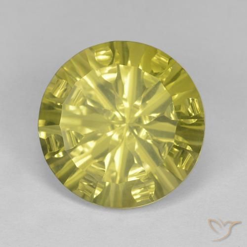 Quarzo Giallo medio naturale da 5.41 ct, Rotondo, VVS