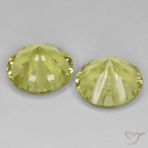 Gemme di Quarzo Giallo verdastro naturale da 10.60 ct, Rotondo, VVS