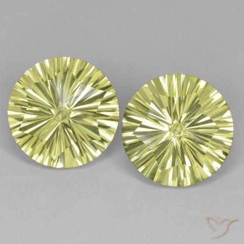 9.99ctw Naturale Giallo verdastro Quarzo, Rotondo, VVS-VS