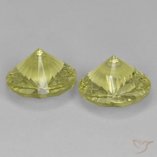 Gemme di Quarzo Giallo verdastro naturale da 9.99 ct, Rotondo, VVS-VS