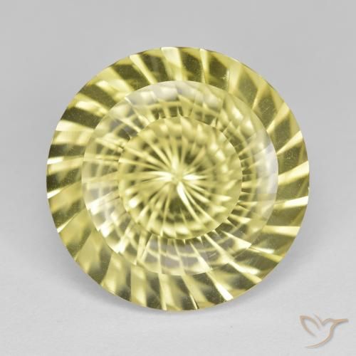 11.52ct Naturale Giallo Ananas Chiaro Quarzo, Rotondo, VVS-VS