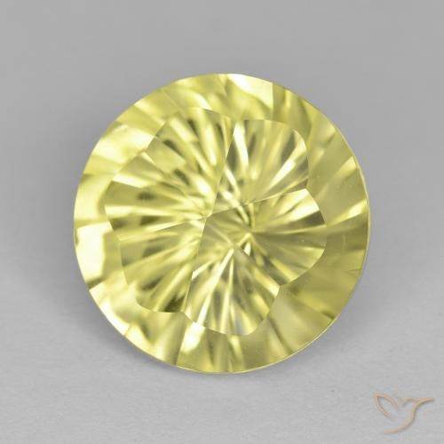 5.25ct Naturale Giallo chiaro Quarzo, Rotondo, VVS