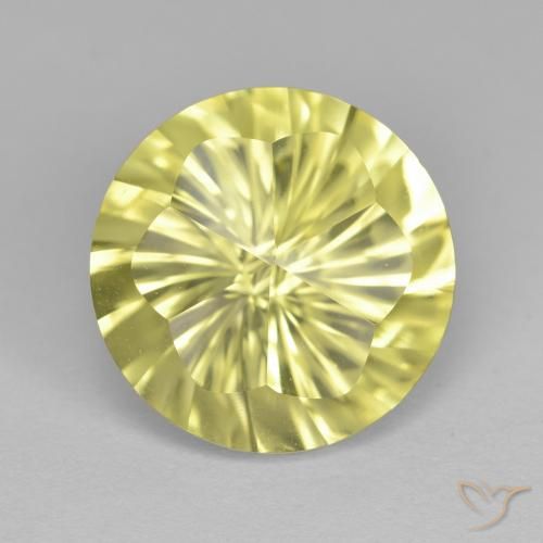 Quarzo Giallo chiaro naturale da 5.25 ct, Rotondo, VVS
