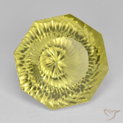 Quarzo Giallo chiaro naturale da 12.79 ct, Ottagonale / Taglio smeraldo, VVS