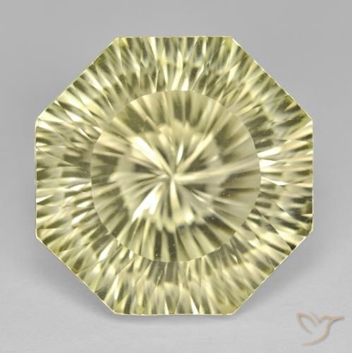 18.41ct Naturale Giallo chiaro Quarzo, Ottagonale / Taglio smeraldo, VVS, Photo A
