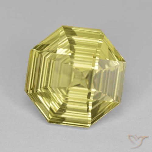 Quarzo Giallo Ananas Chiaro naturale da 5.25 ct, Ottagonale / Taglio smeraldo, VVS