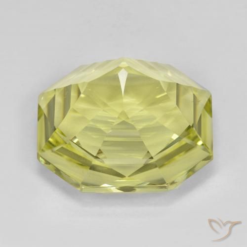 Quarzo Giallo chiaro naturale da 13.24 ct, Ottagonale / Taglio smeraldo, VVS