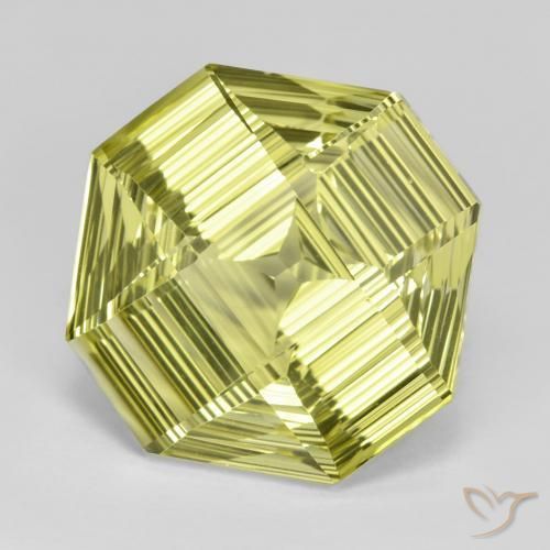 Quarzo Giallo medio naturale da 13.26 ct, Ottagonale / Taglio smeraldo, VVS