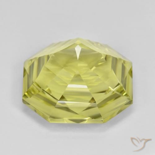 Quarzo Giallo medio naturale da 13.26 ct, Ottagonale / Taglio smeraldo, VVS