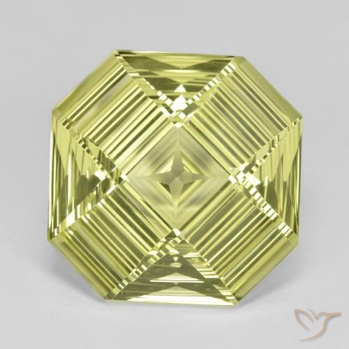 12.31ct Naturale Giallo verdastro Quarzo, Taglio smeraldo, VVS
