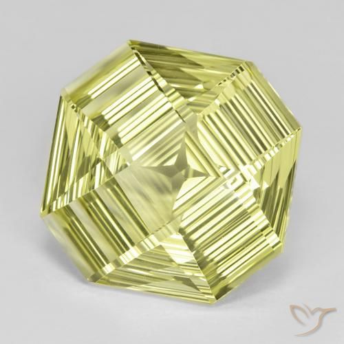 Quarzo Giallo verdastro naturale da 12.31 ct, Ottagonale / Taglio smeraldo, VVS