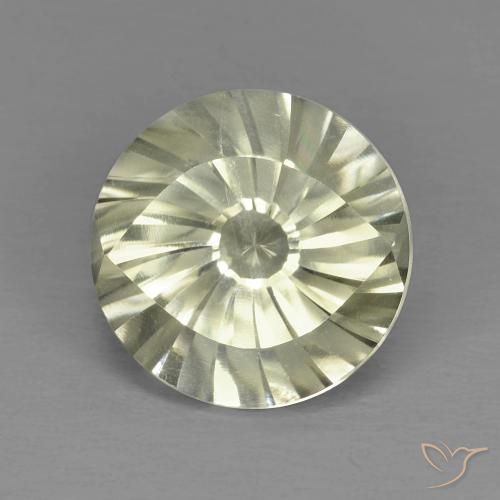 5.61ct Naturale Giallo chiaro verdastro Quarzo, Rotondo, VVS