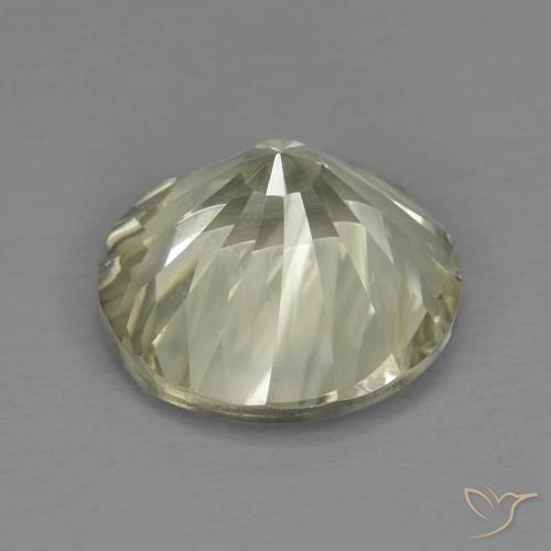Quarzo Giallo chiaro verdastro naturale da 5.61 ct, Rotondo, VVS