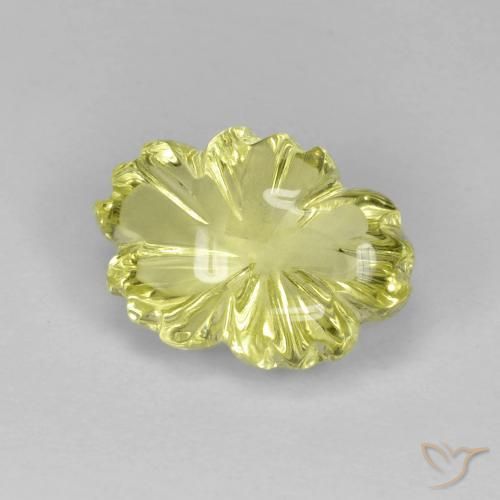 6.38ct Naturale Limone giallo Quarzo, Taglio a fiore, Trasparente