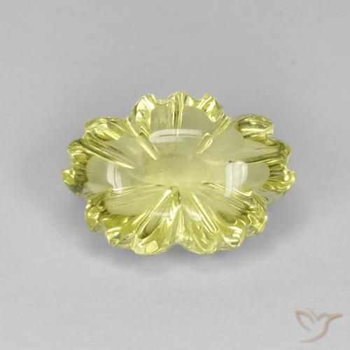 Quarzo Limone giallo naturale da 6.38 ct, Taglio a fiore, Trasparente