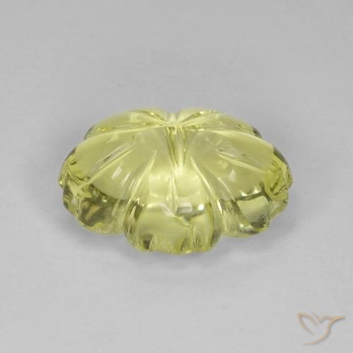 Quarzo Limone giallo naturale da 6.38 ct, Taglio a fiore, Trasparente