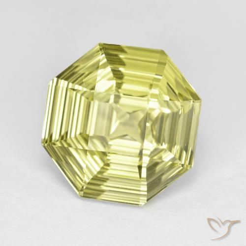 Quarzo Giallo medio naturale da 5.36 ct, Ottagonale / Taglio smeraldo, VVS