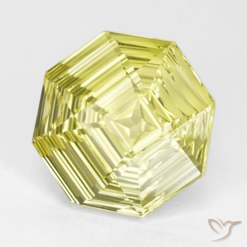 Quarzo Giallo medio naturale da 14.53 ct, Ottagonale / Taglio smeraldo, VVS