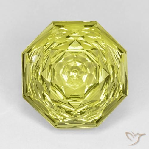 13.29ct Naturale Limone giallo Quarzo, Taglio smeraldo, VVS
