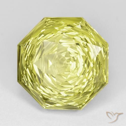 Quarzo Limone giallo naturale da 14.88 ct, Ottagonale / Taglio smeraldo, VVS