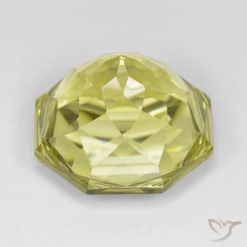 Quarzo Limone giallo naturale da 14.88 ct, Ottagonale / Taglio smeraldo, VVS