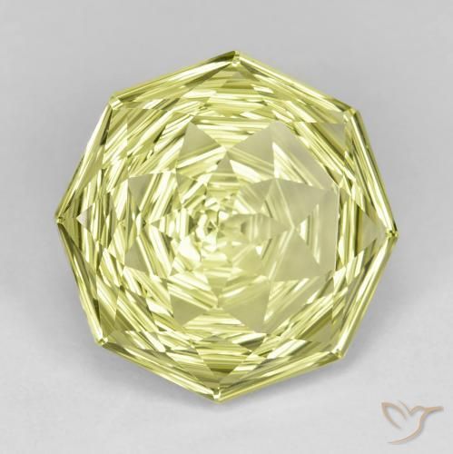 Quarzo Limone giallo naturale da 13.37 ct, Ottagonale / Taglio smeraldo, VVS