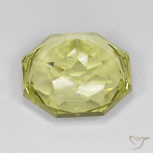 Quarzo Limone giallo naturale da 13.37 ct, Ottagonale / Taglio smeraldo, VVS
