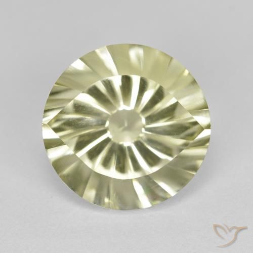 5.53ct Naturale Giallo chiaro verdastro Quarzo, Rotondo, VVS