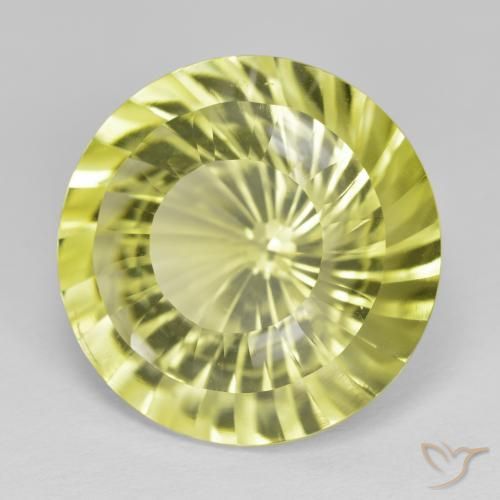 Quarzo Limone giallo naturale da 16.42 ct, Rotondo, VVS