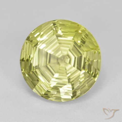 Quarzo Limone giallo naturale da 6.23 ct, Rotondo, VVS