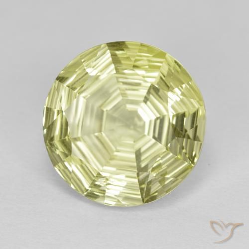 Quarzo Giallo medio naturale da 5.64 ct, Rotondo, VVS
