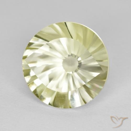 Quarzo Giallo-Grigio Medio naturale da 5.26 ct, Rotondo, VVS