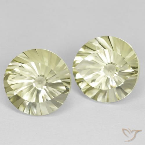 Gemme di Quarzo Giallo medio-chiaro naturale da 11.46 ct, Rotondo, VVS