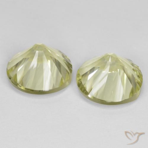 Gemme di Quarzo Giallo medio-chiaro naturale da 11.46 ct, Rotondo, VVS