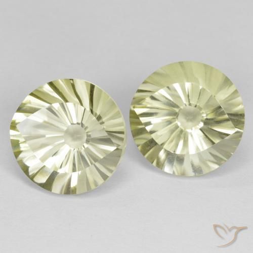 Gemme di Quarzo Giallo chiaro naturale da 11.63 ct, Rotondo, VVS