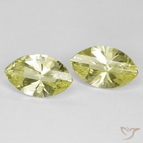 Gemme di Quarzo Giallo medio naturale da 5.09 ct, Taglio marquise, VVS