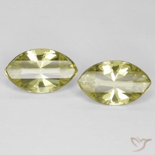 Gemme di Quarzo Giallo chiaro naturale da 5.31 ct, Taglio marquise, VVS