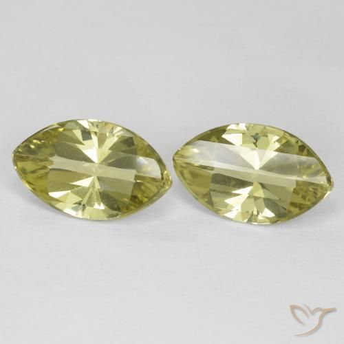 Gemme di Quarzo Giallo chiaro naturale da 5.31 ct, Taglio marquise, VVS