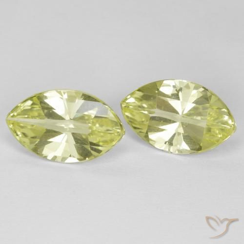 Gemme di Quarzo Giallo medio-chiaro naturale da 5.32 ct, Taglio marquise, VVS