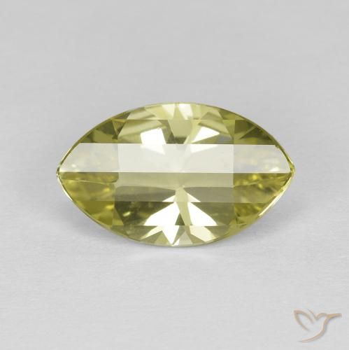 Quarzo Giallo verdastro naturale da 2.71 ct, Taglio marquise, VVS
