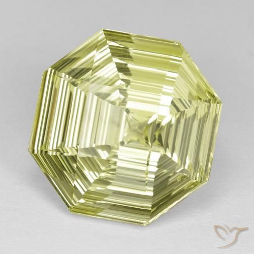 Quarzo Giallo medio naturale da 13.89 ct, Ottagonale / Taglio smeraldo, VVS