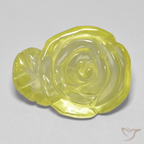 15.20ct Naturale Limone giallo Quarzo, Taglio a fiore, Trasparente
