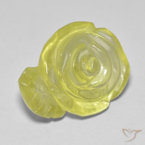 Quarzo Limone giallo naturale da 15.20 ct, Taglio a fiore, Trasparente