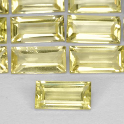 Gemme di Quarzo Giallo chiaro naturale da 1.33 ct, Taglio a baguette, VVS-VS
