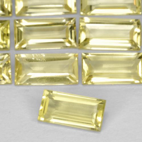 Gemme di Quarzo Giallo chiaro naturale da 1.33 ct, Taglio a baguette, VVS-VS