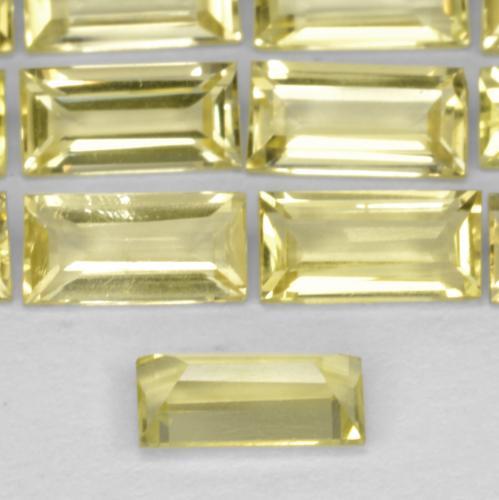 Gemme di Quarzo Giallo chiaro naturale da 1.33 ct, Taglio a baguette, VVS-VS