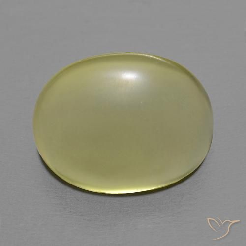 Quarzo Giallo chiaro verdastro naturale da 10.45 ct, Ovale, Trasparente