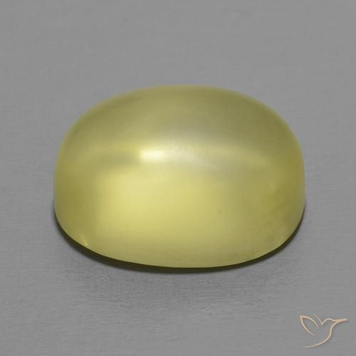 Quarzo Giallo chiaro verdastro naturale da 10.45 ct, Ovale, Trasparente