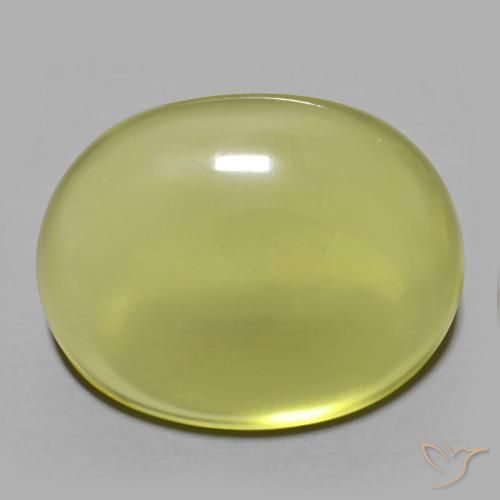 34.53ct Naturale Giallo verdastro Quarzo, Ovale, Trasparente